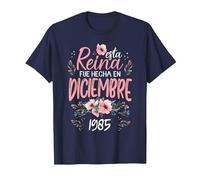 Hecha En Diciembre 1985 Mujer Regalo 41 Años Cumpleaños Camiseta, Hombre, Azul Marino, XL