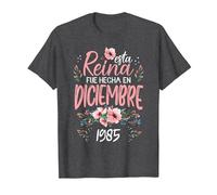 Hecha En Diciembre 1985 Mujer Regalo 41 Años Cumpleaños Camiseta, Hombre, Jaspeado Oscuro, 4XL