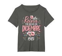Hecha En Diciembre 1985 Mujer Regalo 41 Años Cumpleaños Camiseta, Mujer Tallas Grandes, Asfalto, 1XL Grande