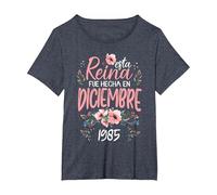 Hecha En Diciembre 1985 Mujer Regalo 41 Años Cumpleaños Camiseta, Mujer Tallas Grandes, Azul Jaspeado, 1XL Grande