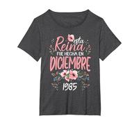 Hecha En Diciembre 1985 Mujer Regalo 41 Años Cumpleaños Camiseta, Mujer Tallas Grandes, Jaspeado Oscuro, 4XL Grande