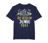 Hecha En Junio 1941 Mujer Regalo 81 años Cumpleaños Camiseta, Hombre Tallas Grandes, Azul Marino, 2X Alto