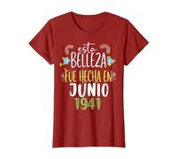 Hecha En Junio 1941 Mujer Regalo 81 años Cumpleaños Camiseta, Mujer, Arándano, M