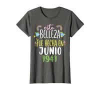 Hecha En Junio 1941 Mujer Regalo 81 años Cumpleaños Camiseta, Mujer, Asfalto, L