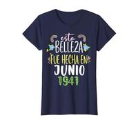 Hecha En Junio 1941 Mujer Regalo 81 años Cumpleaños Camiseta, Mujer, Azul Marino, XXL