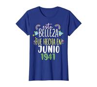 Hecha En Junio 1941 Mujer Regalo 81 años Cumpleaños Camiseta, Mujer, Azul Real, XS
