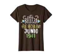 Hecha En Junio 1941 Mujer Regalo 81 años Cumpleaños Camiseta, Mujer, Marrón, XS