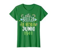 Hecha En Junio 1941 Mujer Regalo 81 años Cumpleaños Camiseta, Mujer, Verde Kelly, XXL
