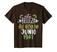 Hecha En Junio 1941 Mujer Regalo 81 años Cumpleaños Camiseta, Niños, Marrón, 10 años