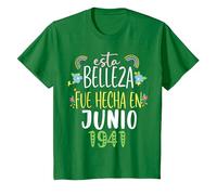 Hecha En Junio 1941 Mujer Regalo 81 años Cumpleaños Camiseta, Niños, Verde Kelly, 4 años