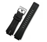 HECHENBAO Correa de silicona compatible con el modelo 5618 ECB-10HR-1APR, correa deportiva impermeable for uso diario.(Black white-black)