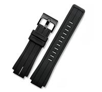 HECHENBAO Correa de silicona compatible con el modelo 5618 ECB-10HR-1APR, correa deportiva impermeable for uso diario.(Black white-silver)