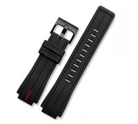 HECHENBAO Correa de silicona compatible con el modelo 5618 ECB-10HR-1APR, correa deportiva impermeable for uso diario.(Black red-black)