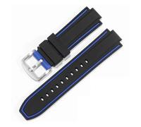 HECHENBAO Correa de silicona compatible con GST-B400 B200, accesorios de correa de silicona de goma, 14 y 16 mm.(Black blue-Steel-K2,16x24mm)