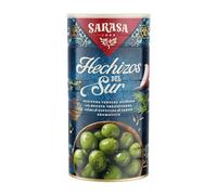 " HECHIZOS DEL SUR" SARASA - SABROSAS ACEITUNAS ALIÑADAS CON RECETAS TRADICIONALES (PESO NETO 1450g (PESO ESCURRIDO 750g), 6 LATAS)