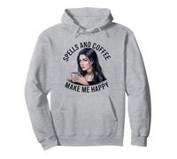 Hechizos y café me hacen feliz bruja gótica Sudadera con Capucha