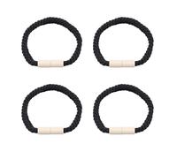 HECHKJ 4 Piezas Alzapaños Cortinas, Alzapaños de Cortina Magnéticos, 53 cm Negro Sujeta Cortinas, Alzapaños de Algodón Tejidos a Mano, para Salón, Cocina, Dormitorio