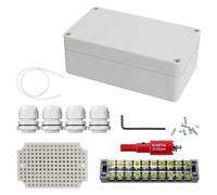 HECHKJ Caja Electrica, 200 × 120 × 75 mm Caja Conexiones Estanca, IP66 Caja Estanca, Plástico ABS Caja Empalmes Exterior, con Terminales y Accesorios de Montaje, para Cables de ø12-15 mm