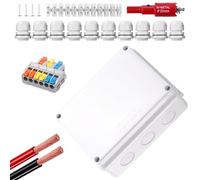 HECHKJ Caja Empalmes Exterior, IP65 Caja Conexiones Estanca, 150 x 110 x 70 mm Caja Estanca, Equipado con Conector Estanco M20, Apto para Cables de Ø6-12 mm, con Orificio de 20 mm