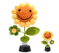 HECHKJ Figurita Decorativa Coche Flores, Decoracion Coche 17x11cm, Muñeco Girasolo, Apto para Vehículos, Oficinas y Hogares.