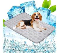 HECHKJ Manta Refrescante para Perros, 100 × 70 cm Colchoneta Perro, Seda Hielo Manta Fria para Perros, Gris Alfombra Refrescante Perro, Alta Disipación Térmica, Suave, Adecuada para Perro y Gatos