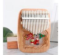 Hecho a mano 3D Mibra 17 teclas Kalimba Africana Pesca Piano de Madera Pulgar Grabado Micro Paisaje Decoraciones (color C, tamaño: 17 teclas)