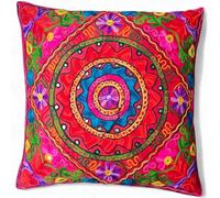 Hecho a mano 60x60 cm Fundas de cojín decorativas de cachemira, Suzani Mandala de algodón, con lentejuelas bordadas, estilo boho para decoración del hogar, al aire libre, funda de 60x60 cm vegana