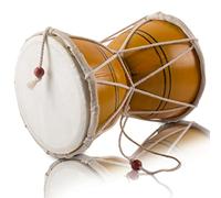 Hecho a mano de madera y cuero clásico indio folk Dumroo Damroo Damaru batería de mano Set percusión decorativo coleccionable Showpiece instrumentos musicales mundiales