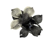 Hecho a mano doble flor alambre de cobre Duck Bill Clip - elegante accesorio para el cabello para las mujeres(BlackGray