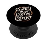 Hecho a mano en mi esquina de café Home Coffee Brewing PopSockets PopGrip Adhesivo