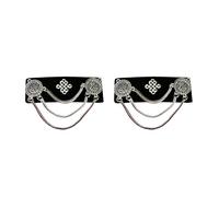 Hecho a mano estilo mongol borlas de pelusa clip ornamento con diseños vintage para mujeres que buscan encanto único