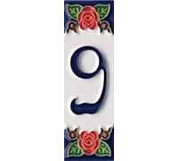 Hecho a mano italiano rojo rosa cerámica números de casa y letras azulejos (9)