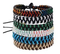 Hecho a mano trenzado tejido amistad bracelets-jeka Fashion 6pcs Bulk para hombres mujeres muñeca tobillo Cool regalo