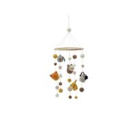 Hecho a mano y certificado de comercio justo | Gry & Sif | Elegante diseño danés x Nepali Artesanos | Móvil Baby con animales de safari de fieltro para la cuna, parque de bebé, cambiador