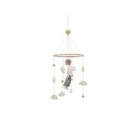 Hecho a mano y certificado de comercio justo, Gry & Sif | Elegante diseño danés x Nepali Artesanos | Móvil Bebé con Conejo con Globo de Fieltro para Cuna de Bebé, Parque Cambiador