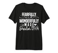 Hecho con Maravilla y Temor Salmo 139:14 Inspirador Camiseta Premium