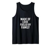 Hecho de Amor, Alimentado por la Familia. Cita Familiar Vintage. Camiseta sin Mangas