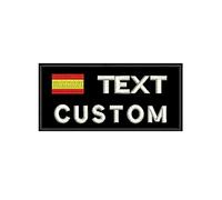 hecho de encargo 2 LÍNEAS Militar tipo de sangre Cataluña Asturias Spain flag nombre número etiqueta bordado parche