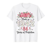 Hecho en 1942, Regalos Florales de 84 cumpleaños para Mujeres de 84 años Camiseta