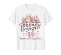 Hecho en 1967, Regalos Florales de 58 cumpleaños para Mujeres de 58 años Camiseta