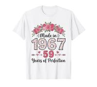 Hecho en 1967, Regalos Florales de 59 cumpleaños para Mujeres de 59 años Camiseta