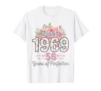 Hecho en 1969, Regalos Florales de 56 cumpleaños para Mujeres de 56 años Camiseta