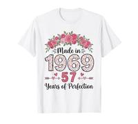 Hecho en 1969, Regalos Florales de 57 cumpleaños para Mujeres de 57 años Camiseta