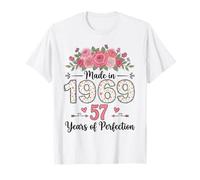 Hecho en 1969, Regalos Florales de 57 cumpleaños para Mujeres de 57 años Camiseta