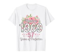 Hecho en 1969, Regalos Florales de 57 cumpleaños para Mujeres de 57 años Camiseta