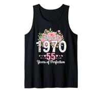 Hecho en 1970, Regalos Florales de 55 cumpleaños para Mujeres de 55 años Camiseta sin Mangas