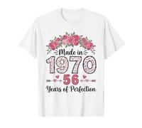 Hecho en 1970, Regalos Florales de 56 cumpleaños para Mujeres de 56 años Camiseta