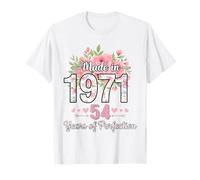 Hecho en 1971, Regalos Florales de 54 cumpleaños para Mujeres de 54 años Camiseta