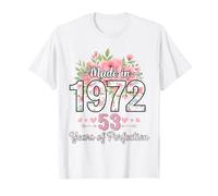 Hecho en 1972, Regalos Florales de 53 cumpleaños para Mujeres de 53 años Camiseta
