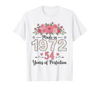 Hecho en 1972, Regalos Florales de 54 cumpleaños para Mujeres de 54 años Camiseta